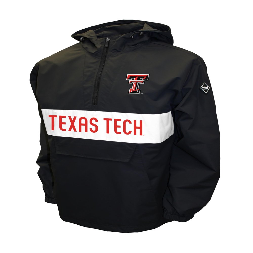 2Bhip NCAA Texas Tech Adult Red Half Zip Waterproof Windbreaker Hoodie Pullover With Pocket Jackets For Men