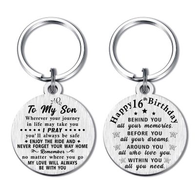 16th Birthday Gifts for Son, Inspirational Gifts for 16 Year Old Boy, 16th Birthday Gifts for Boys, 16th Birthday Keychain