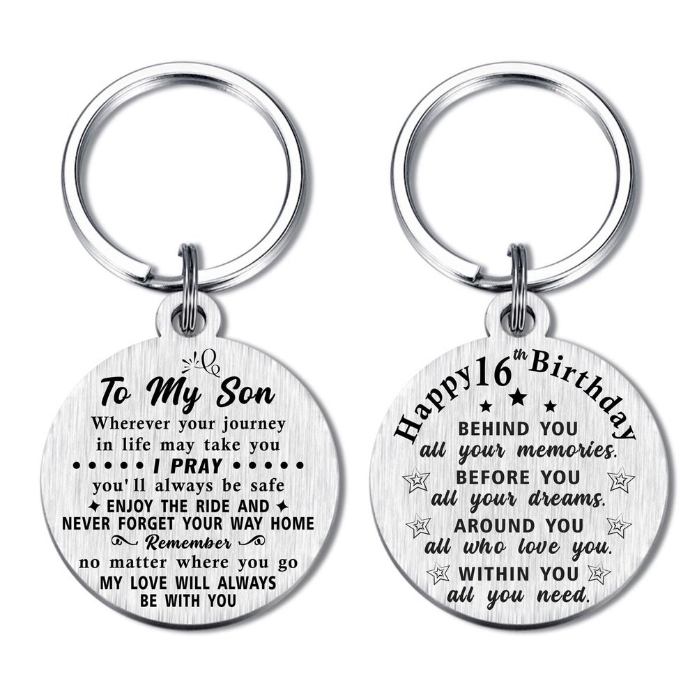 16th Birthday Gifts for Son, Inspirational Gifts for 16 Year Old Boy, 16th Birthday Gifts for Boys, 16th Birthday Keychain