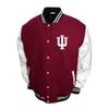2Bhip NCAA Indiana Hoosiers Adult Red Mens College Graduate Letterman Wool with Leather Sleeves Coat Jackets view 1