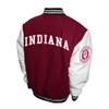 2Bhip NCAA Indiana Hoosiers Adult Red Mens College Graduate Letterman Wool with Leather Sleeves Coat Jackets view 2