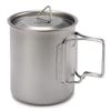 Camping Mug, Outdoor Metal Cup with Lid, Portable with Storage Pouch for Coffee Tea Bowling Water (450ml)