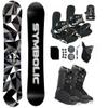 Symbolic Platinum Airtracks Men Snowboard & Bindings & Boots & Leash & Stomp & Gaiter Complete System Package Freeride Freestyle (145 cm, 10 Men(Eu43) at BLK+BLK Binding) view 1