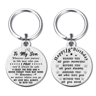 18th Birthday Gifts for Son, Inspirational Gifts for 18 Year Old Boy, 18th Birthday Gifts for Boys, 18th Birthday Keychain