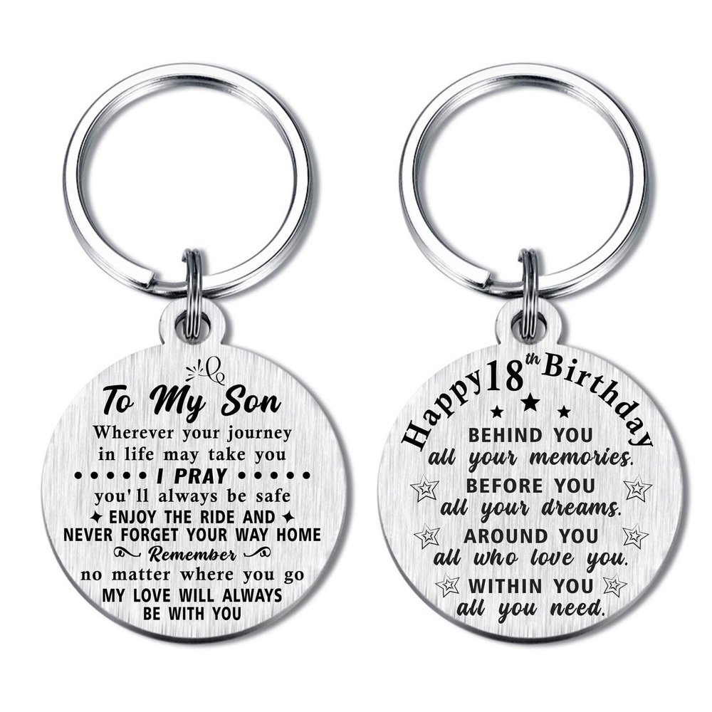 18th Birthday Gifts for Son, Inspirational Gifts for 18 Year Old Boy, 18th Birthday Gifts for Boys, 18th Birthday Keychain