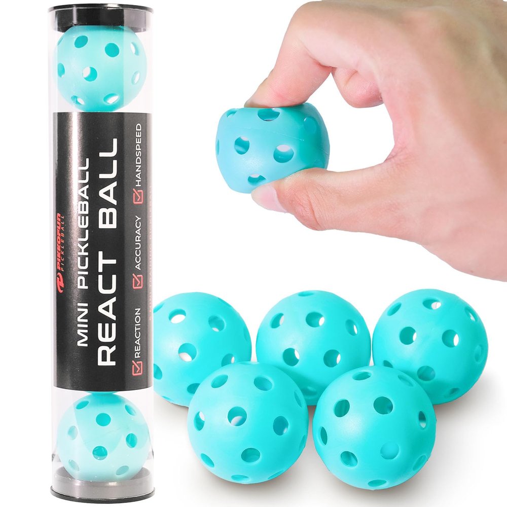 PIKKOFUN React Mini Pickleball Balls -5 Pack Silent Pickleball Balls for Training - Soft Practice Ball for Improve Hand Speed, Paddle Control and Accuracy - Blue