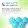 PIKKOFUN React Mini Pickleball Balls -5 Pack Silent Pickleball Balls for Training - Soft Practice Ball for Improve Hand Speed, Paddle Control and Accuracy - Blue view 2