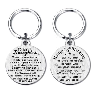 16th Birthday Gifts for Daughter, Sweet 16 Birthday Gifts for Girls, Daughter 16 Year Old Birthday, Girl 16th Birthday Keychain