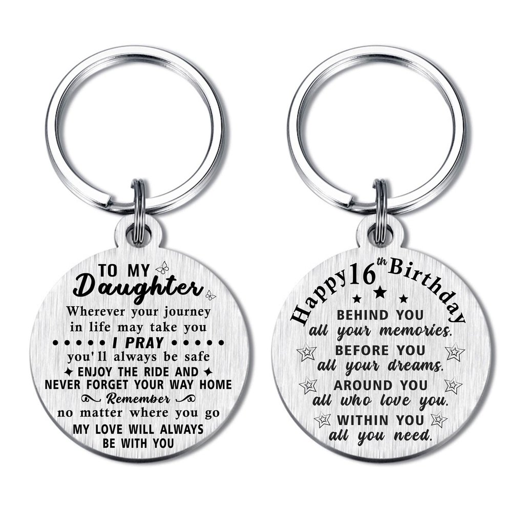16th Birthday Gifts for Daughter, Sweet 16 Birthday Gifts for Girls, Daughter 16 Year Old Birthday, Girl 16th Birthday Keychain
