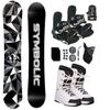 Symbolic Platinum Airtracks Men Snowboard & Bindings & Boots & Leash & Stomp & Gaiter Complete System Package Freeride Freestyle (150 cm, 6 Men/Kid(Eu38) at White+BLK Bindg) view 1