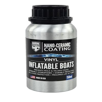 Marine Ceramics - Inflatable Boat & Vinyl Ceramic Coating (150ml) / 1-Year UV Protection, Stain Protection/Easy Application, Wipe On, No Buffing Off/Hypalon & PVC Tubes, Marine Vinyl