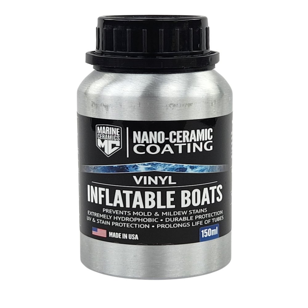 Marine Ceramics - Inflatable Boat & Vinyl Ceramic Coating (150ml) / 1-Year UV Protection, Stain Protection/Easy Application, Wipe On, No Buffing Off/Hypalon & PVC Tubes, Marine Vinyl