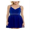 B. Darlin Womens Juniors Embellished V-Neck Mini Dress Blue 9/10 view 1