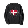 Danish Flag Vintage Heart Denmark Lover Retro Sweatshirt view 1