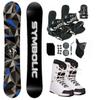 Symbolic Arctic Airtracks Men Snowboard & Bindings & Boots & Leash & Stomp & Gaiter Complete System Package Freeride Freestyle (135 cm, 7.5 Men(Eu40) at White+BLK Bindg) view 1