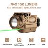1000 Lumens Pistol Light Green Laser Combo, Aluminum Tactical Weapon Light with Momentary and Strobe Mode, Magnetic USB Rechargeable and Ambidextrous Button, Fits for Picatinny and Compact Rail Mount view 2
