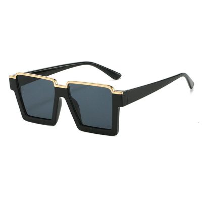helena Fashion Half Square Sunglasses for Women Trendy Thick Frame blue Sun Glasses Classic Designer Style Shades (C1)