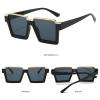 helena Fashion Half Square Sunglasses for Women Trendy Thick Frame blue Sun Glasses Classic Designer Style Shades (C1) view 2