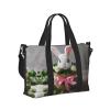 Bunny Rosette print Gym Bag for Women, Weekender Overnight Bag,Personal Item Bag, shoulder Bag for Women Men view 4