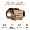 XYH-Win Aluminum 1000 Lumens Tactical Laser Light Combo,Weapon Light and Blue Laser with Momentary & Strobe Function,Magnetic USB Rechargeable,Fits for Picatinny and Compact Rail Mounted-Golden Shell view 2
