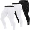 Roadbox 3 Pack Men's Compression Pants Cycling Tights Leggings Gym Workout Bottoms Baselayer for Basketball Running view 1