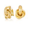 FILMOON Gold Geometric Clip On Earrings for Women 18K Gold Plated Chunky Earring Trendy Knot Stud Small Twisted Link Clip Earrings