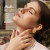 FILMOON Gold Geometric Clip On Earrings for Women 18K Gold Plated Chunky Earring Trendy Knot Stud Small Twisted Link Clip Earrings view 2