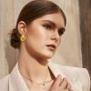 FILMOON Gold Geometric Clip On Earrings for Women 18K Gold Plated Chunky Earring Trendy Knot Stud Small Twisted Link Clip Earrings view 3