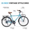 WEEROCK 26 Inch Cruiser Bike 7 Speeds Vintage Style Bicycle City Bike Commute Bikes with Front and Rear Cargo Rack, Steel Frame, V-Brake for Adult, Man, Women, Dark Blue view 3