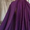 Women's Split Hem Elegant Maxi Dress Sleeveless Slim Fit Cocktail Party Dress One Shoulder Solid Satin Dresses (Purple,XX-Large) view 2