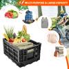 BEEYEO Rear Bike Basket, Foldable Bicycle Rear Basket, Large Capacity Bike Storage Rear Basket, Universal Bike and Electric Bike Rear Basket with Waterproof Cover, Cargo Net, Easy to Install view 2