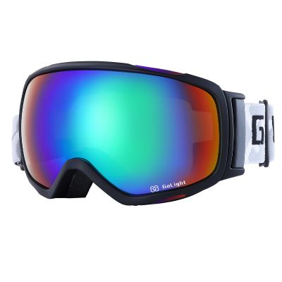 GoLight OTG Ski Goggles for Youth, Teen & Small-Face Adult  REVO Spherical Lens with Anti-Fog Coating, UV400 Protection, Flexible TPU Frame, Non-Slip Adjustable Strap for Skiing & Snowboarding