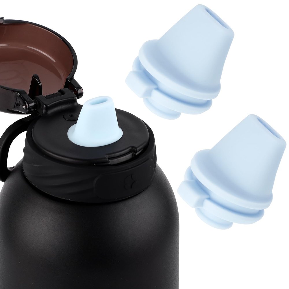 2pcs Bite Valve Replacement for Ello Cooper 22/32oz Stainless Steel Water Bottle, Bottle Mouthpiece BPA Free Mouth Piece Silicone Cap Lid Spout for Ello Cooper 18/22/32/40oz Accessories Parts(Blue)