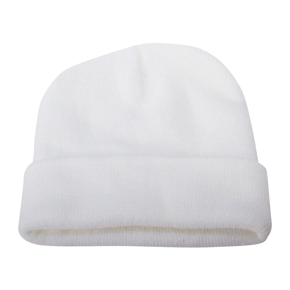 2024 Men's Hats & Caps Autumn and Winter Couple Simple Pullover Hat (White, One Size) Knitted Beanie Hats with Earflap Deals 2024