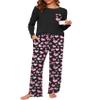 Namatime Cotton Pajamas for Women Set 2 Piece Lounge Sets Print Plaid Long Sleeve Soft Pj Set Winter Loungewear Sleepwear with Pockets Pajamas Pink Heart L view 1