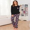 Namatime Cotton Pajamas for Women Set 2 Piece Lounge Sets Print Plaid Long Sleeve Soft Pj Set Winter Loungewear Sleepwear with Pockets Pajamas Pink Heart XL view 2