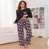 Namatime Cotton Pajamas for Women Set 2 Piece Lounge Sets Print Plaid Long Sleeve Soft Pj Set Winter Loungewear Sleepwear with Pockets Pajamas Pink Heart XL view 3