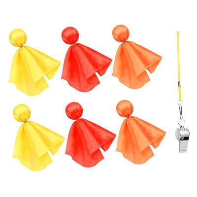 WOONEKY 1set Penalty Flags for Soccer and American Football Includes and Flags Whistle Bright Colors for Easy Visibility for Refereeing and Sports Games