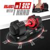 Yes4All 55lbs Pair Red Grip Adjustable Dumbbells Weights, 5 in 1 Weights Dumbbell with One Second Dial Handle for Different Workout Levels view 2