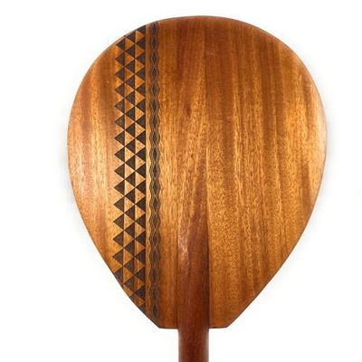 Blonde Koa Paddle 60 inch Steersman with Custom Tribal Etching | #koa7460