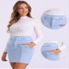 Allegra K Faux Suede Skirt for Women's High Waist Casual Belted Pencil Skirts X-Small Light Blue view 4