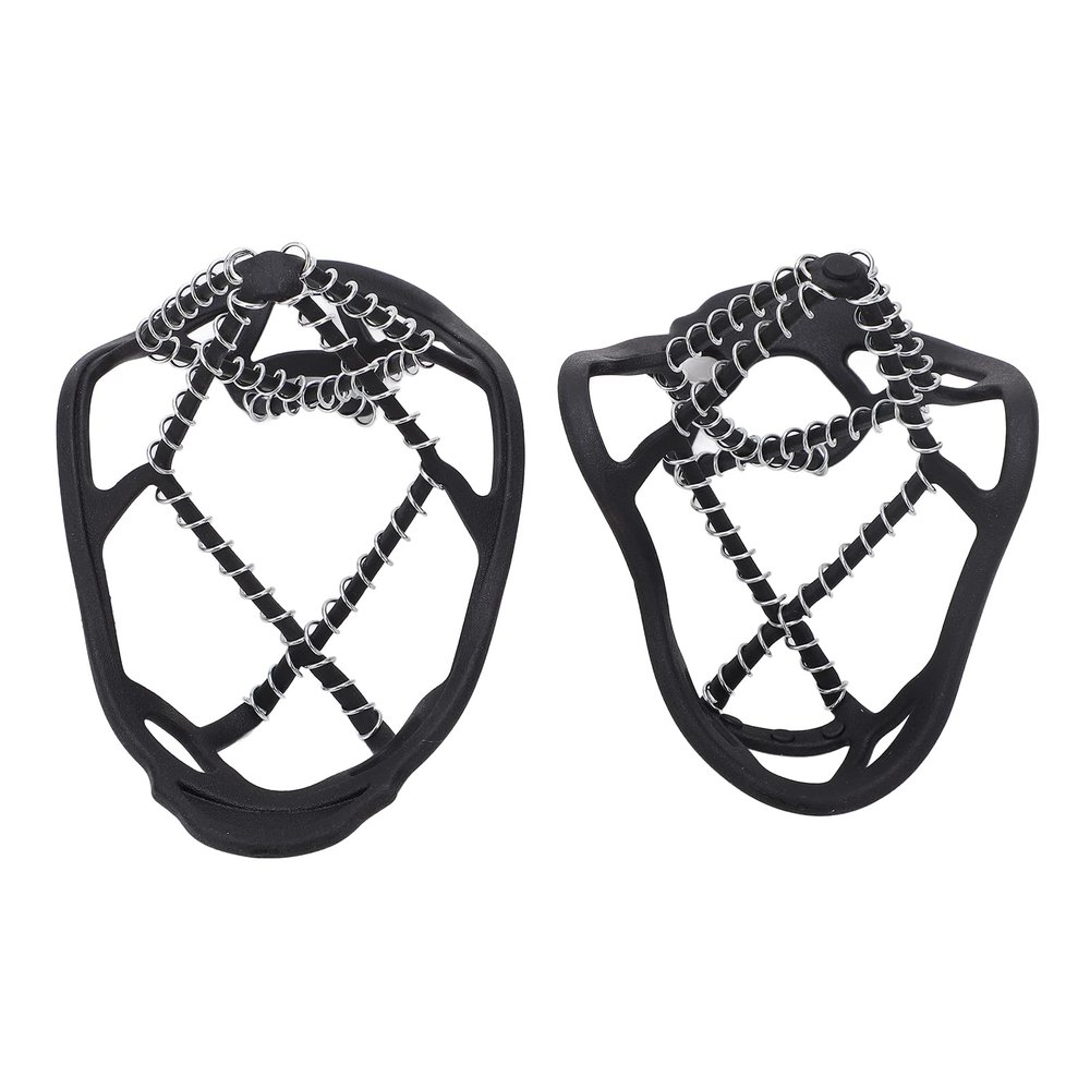 Outdoor Snow Antiskid Spikes Grips, Ice Snow Grips Over Shoe Boot Traction Cleat Spikes Anti Slip Footwear for Snow Mountain Climbing Ice Traction