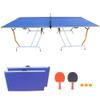 AOKUNG 9ft Mid-Size Table Tennis Table Foldable & Portable Ping Pong Table Set for Indoor Games with Net, 2 Table Tennis Paddles and 3 Balls view 1
