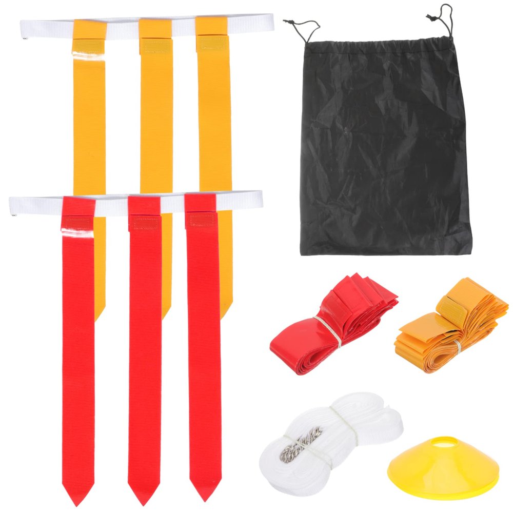 WOONEKY 1set Football Waist Flag Adjustable Game Belt for Youth Adults Includes Belts Flags for Training Scrimmages and Outdoor Fun