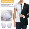 TXULYDD Fake Muscle T-Shirts for Men, Shaper Enhancers Strong Shoulders Padded Underwear, Make Your Body More Improved,White,S view 2