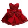 HNXDYY Baby Girls Lace Dress Bowknot Flower Dresses Wedding Baptism Party Tutu Gown (3-4 Years,060 Red-C) Size 110 view 1