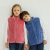 Boys Full Zip Fleece Vest Closure Sleeveless Outwear Warm Flannel Jacket Waistcoat Christmas Plush (Blue, 15-16 Years) view 2