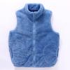 Boys Full Zip Fleece Vest Closure Sleeveless Outwear Warm Flannel Jacket Waistcoat Christmas Plush (Blue, 15-16 Years) view 3