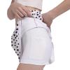 Fodyle Women's High Waist Pleated Tennis Skirt Lined Short Black Dot Print with Pockets Pickleball Golf Running Skirt Large view 3