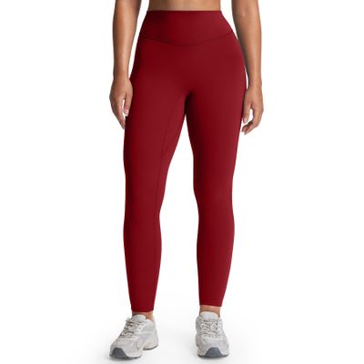 Aoxjox Womens Workout Leggings Metamorph Mid-Rise Hidden Scrunch Tummy Control Gym Training Yoga Pants 27" (Rumba Red, X-Large)
